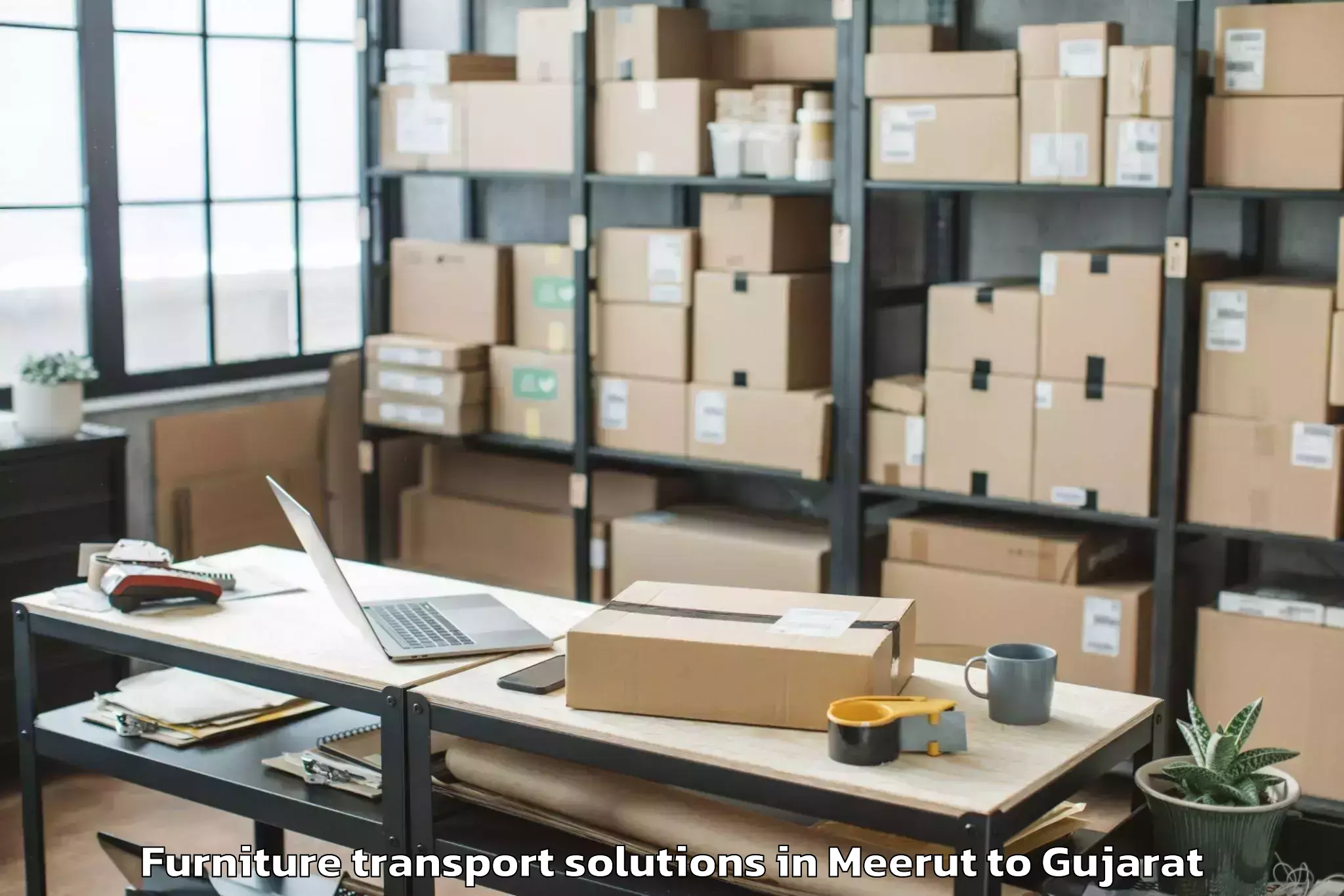 Get Meerut to Dediapada Furniture Transport Solutions